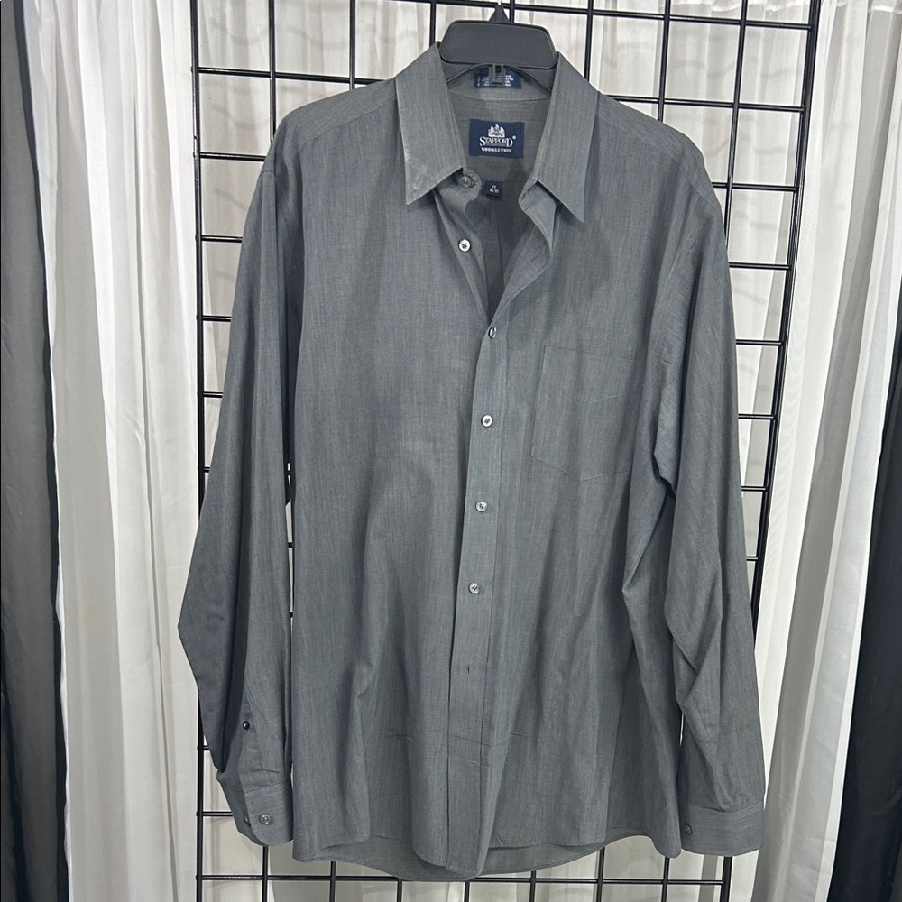 Stafford Charcoal Dress Shirt